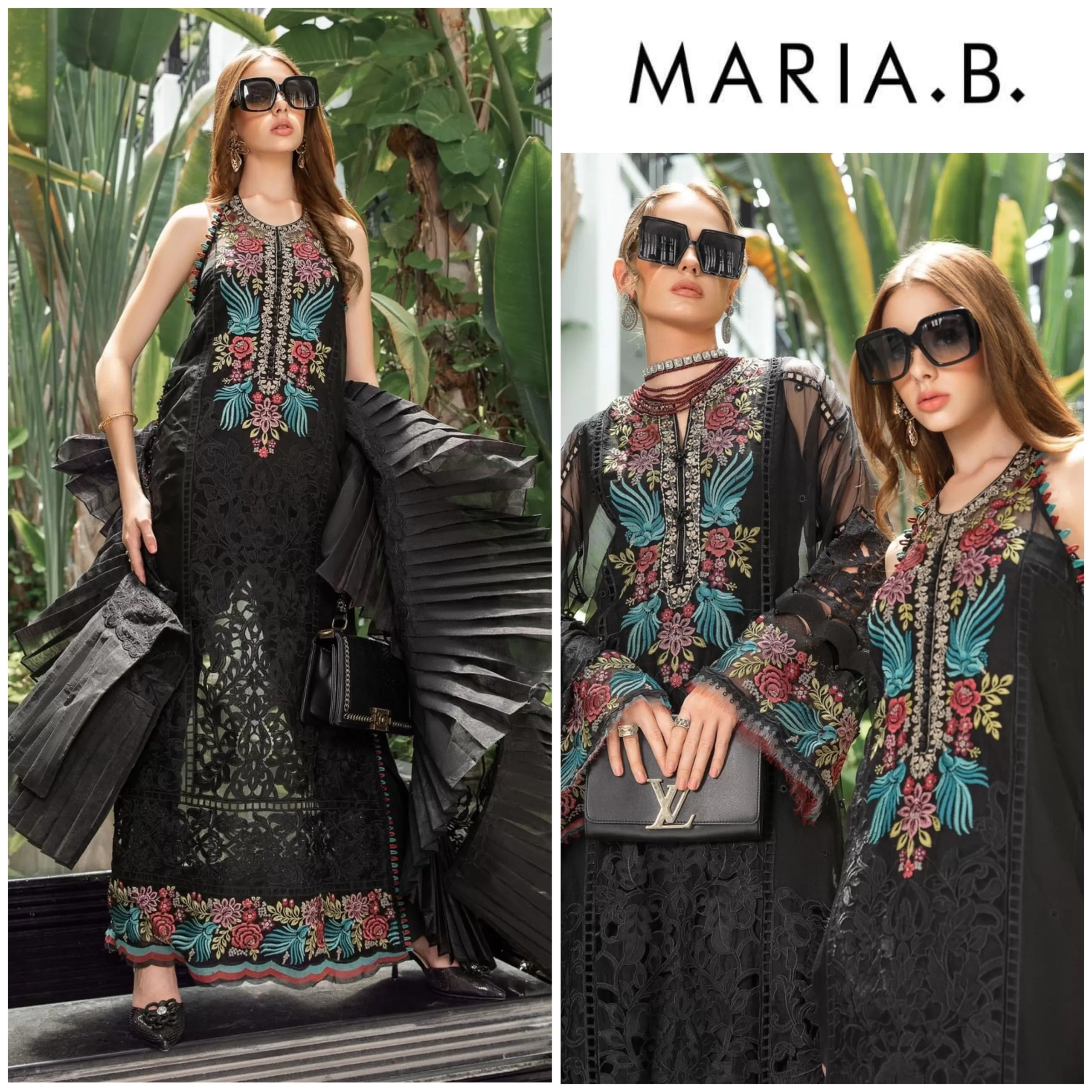 Maria.B Luxury Lawn – D4 (Black) – Safa Stores